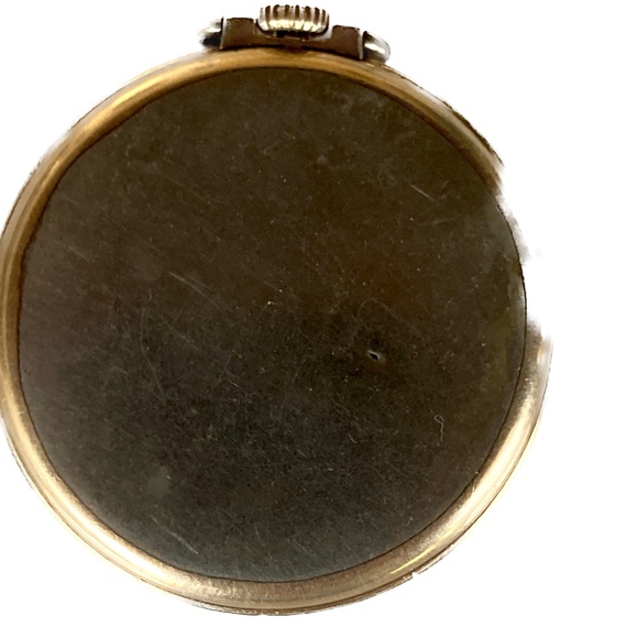 1920 10k gold Bulova Pocket Watch  Gold and Rose  Face - Picture 5 of 6